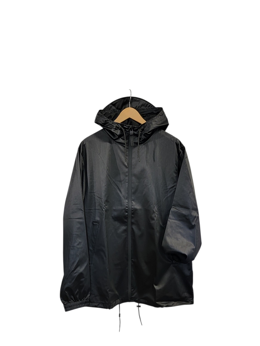Rains Black Hooded Raincoat for Men